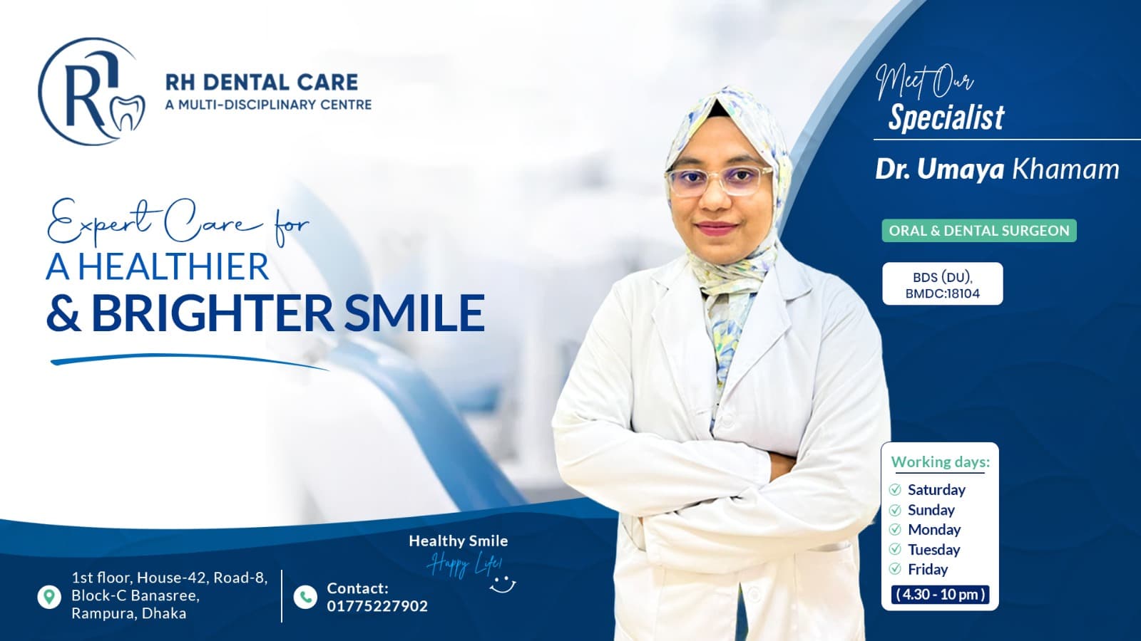Dr. Umaya Khanam, Oral & Dental Surgeon at RH Dental Care.